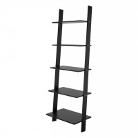 Manhattan Comfort 192AMC153 Cooper 5-Shelf Floating  Ladder Bookcase in Black